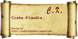 Czeke Klaudia névjegykártya